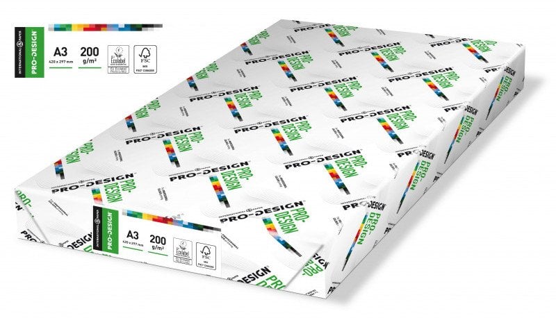 Pro-Design Papier ksero PRO-DESIGN FSC klasa A++ A3 168CIE 200gsm 250 ark.