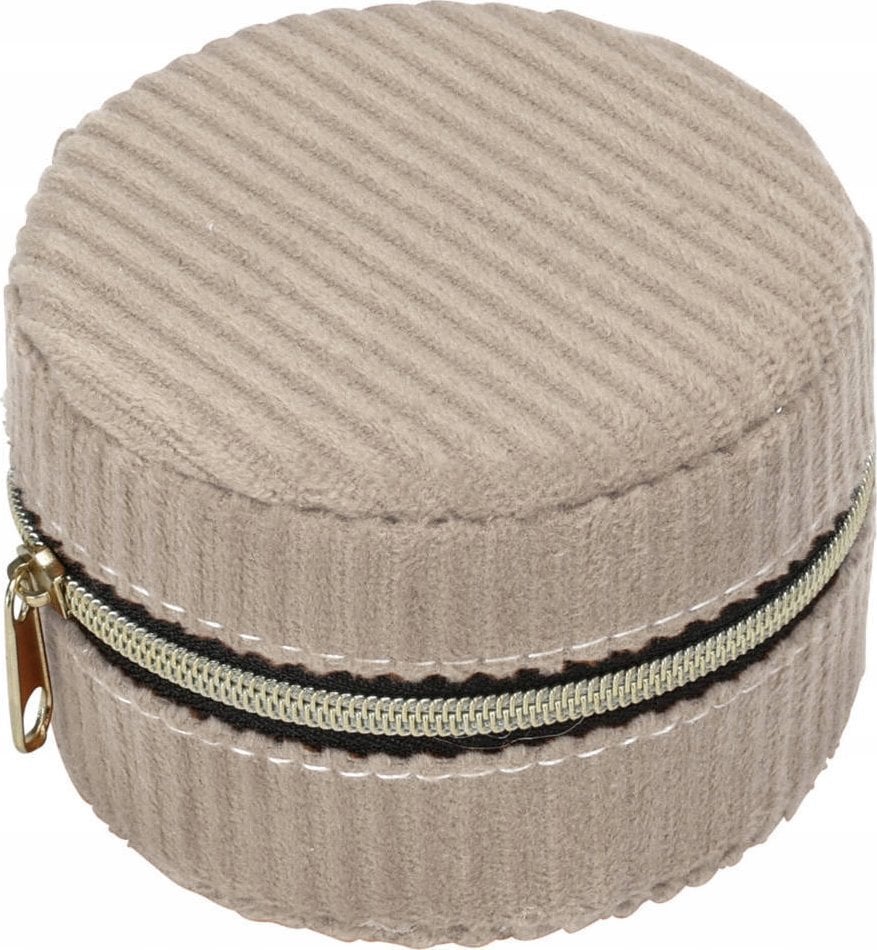Home Styling Collection Mała szkatułka na biżuterię, sztruks, Ø 8 cm
