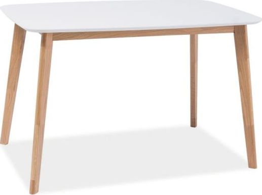 Signal Stół MOSSO I biały/dąb w stylu skandynawskim do salonu SIGNAL