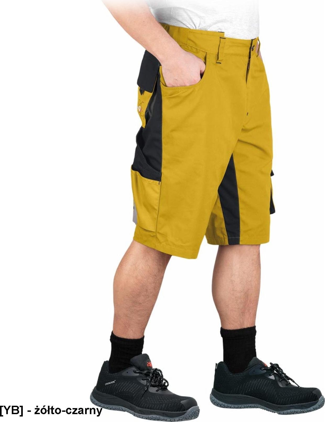 Leber&Hollman LH-NA-TS - spodnie ochronne do pasa - krótkie - Żółto-czarny 3XL