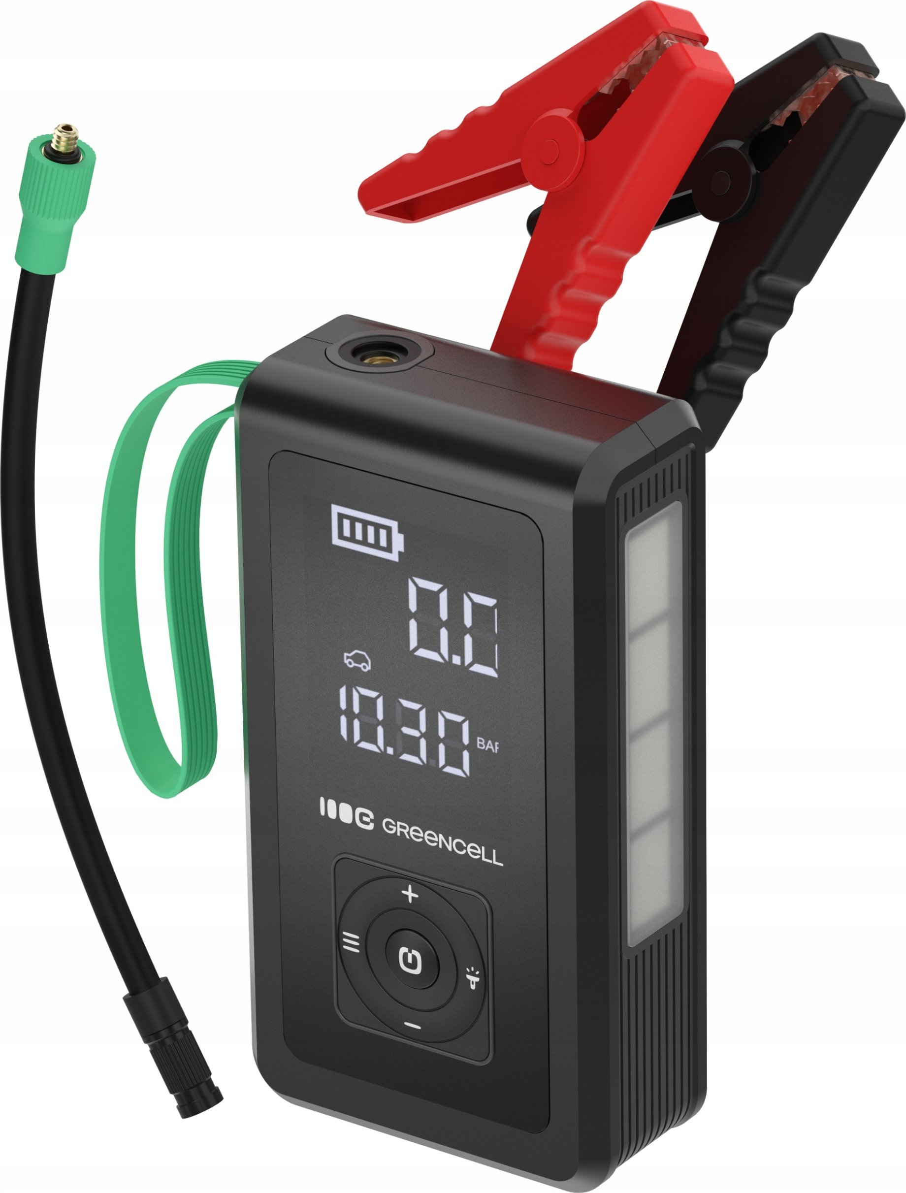 Greencell PowerBoost Air / Rozrusznik / Powerbank do samochodu z kompresorem 8000mAh 1000A Urządzenie rozruchowe