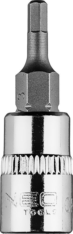 Neo Końcówka sześciokątna H3 na nasadce 1/4", krótka, 37 mm