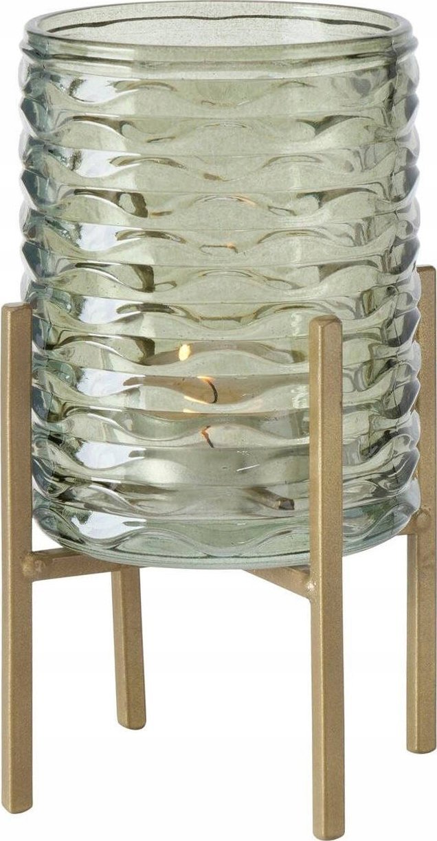 Boltze Świecznik na tealighty BOLITO, zielone szkło, Ø 8 cm