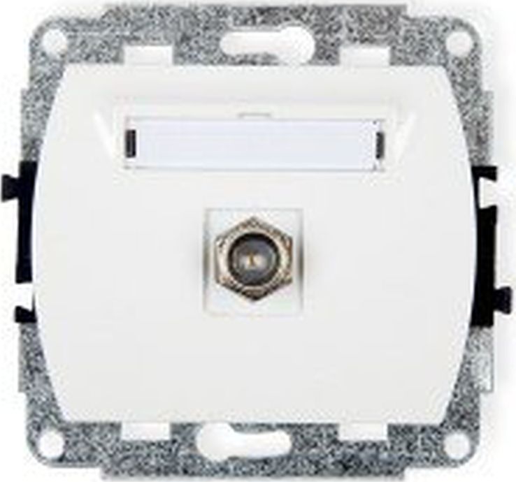 Karlik TREND Gniazdo antenowe pojedyncze typu F (SAT) niklowany biały GF-1