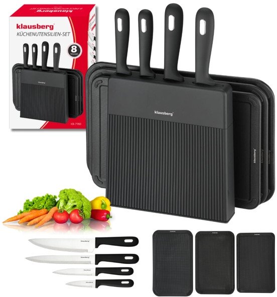 Klausberg ZESTAW NOŻY I DESEK KUCHENNYCH W STOJAKU KB-7980