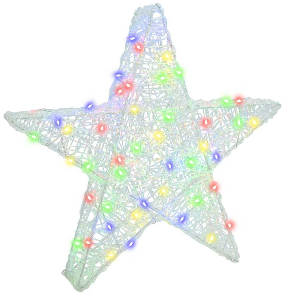 vidaXL 3D Gwiazda Wielokolorowe 55 x 53.5 x 10 cm Akryl