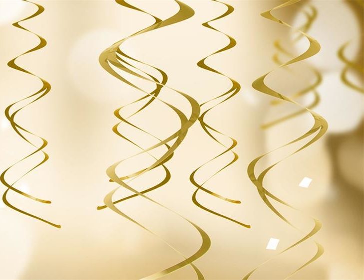 Party Deco Świderki, złote, 60 cm, 5 szt. uniwersalny