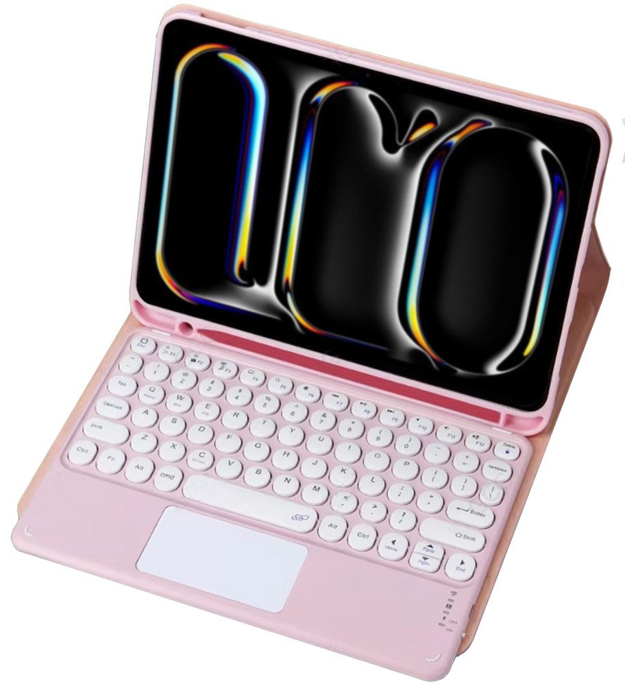 Etui z klawiaturą Bluetooth touchpad do iPad Pro 11 Gen5 (Różowe)
