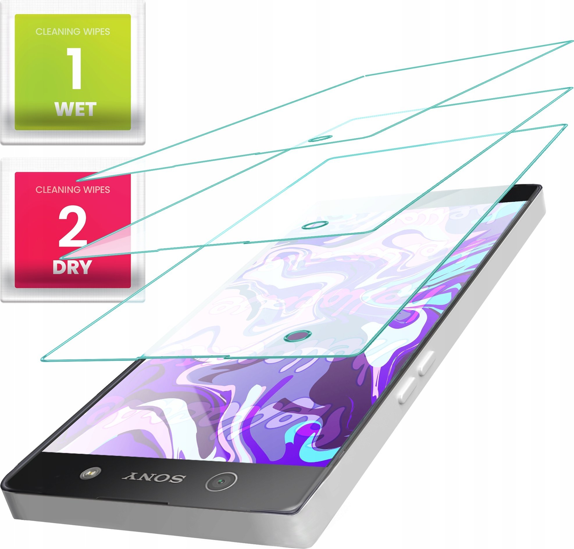 Hello Case 3-PAK Szkło Hartowane do Sony Xperia Xa1 (szybka 9H, płaskie 2.5D,ochronne)