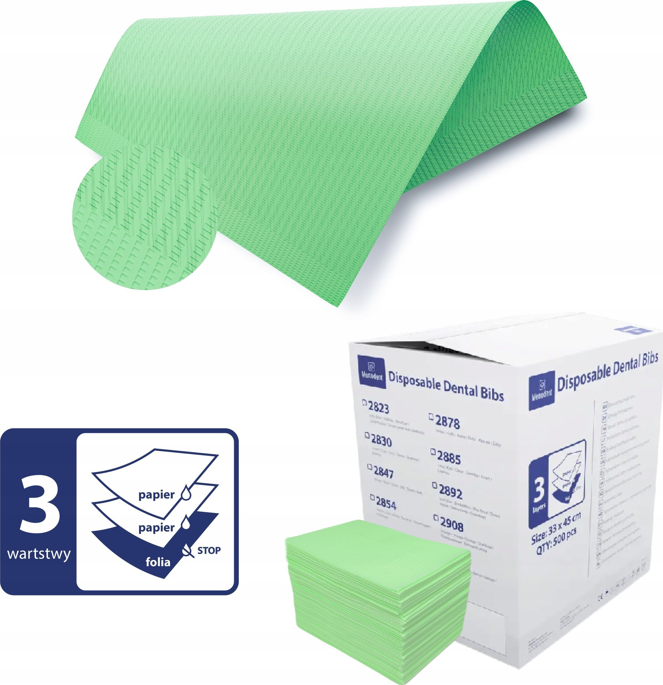 SERWETY PODKŁADY HIGIENICZNE PODFOLIOWANE WODOODPORNE 3WARSTWY 500SZT PL 8%