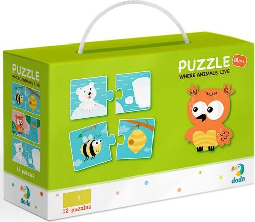 Dodo Puzzle 12x2 Gdzie żyją zwierzęta?