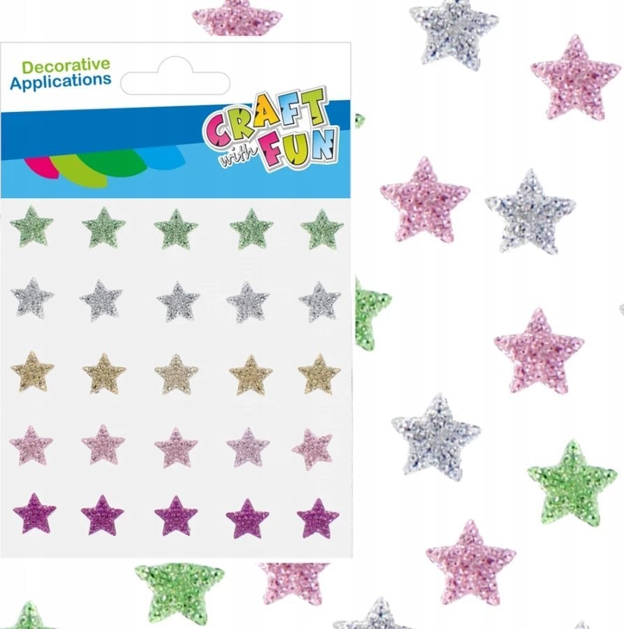 Craft with Fun OZDOBA DEK KRYSZT SPRZYL GWIAZDKI 25SZT CF12/288