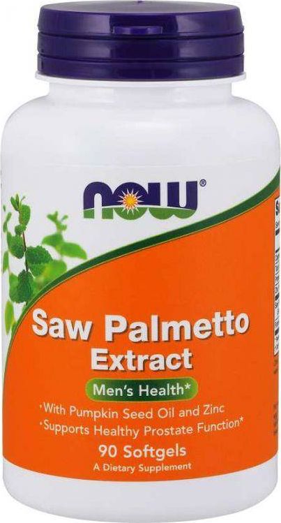 NOW Foods NOW Foods - Saw Palmetto Extract z Olejem z Pestek Dynii i Cynkiem, 80mg, 90 kapsułek miękkich