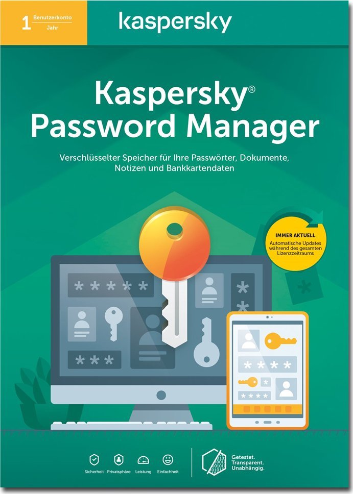 Program Kaspersky Lab Kaspersky Password Manager Abo Lizenz1 Jahr 1 Benutzer ESD
