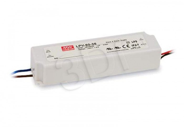 MEAN WELL ZASILACZ LED HERMETYCZNY 12V 5A 60W IP67 LPV-60-12