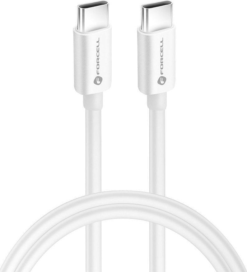 Kabel USB ForCell USB-C - USB-C 0.25 m Biały