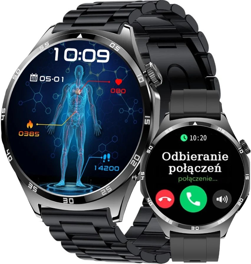 SMARTWATCH męski Rubicon F38 black/ bransoleta + pasek PROF