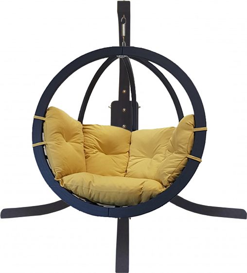 Koala Zestaw: stojak Alicante antracyt + fotel Swing Chair Single antracyt, musztardowy Alicante+Swing Chair Single (8)