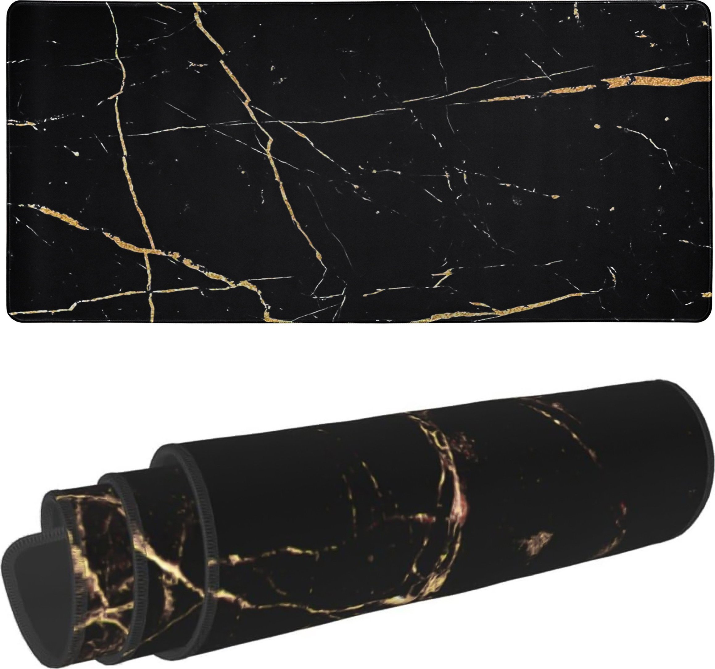 Podkładka Alogy Podkładka na biurko pod myszkę mysz klawiaturę Mata ochronna antypoślizgowa gamingowa XXL 90x40 Alogy Marmur czarna