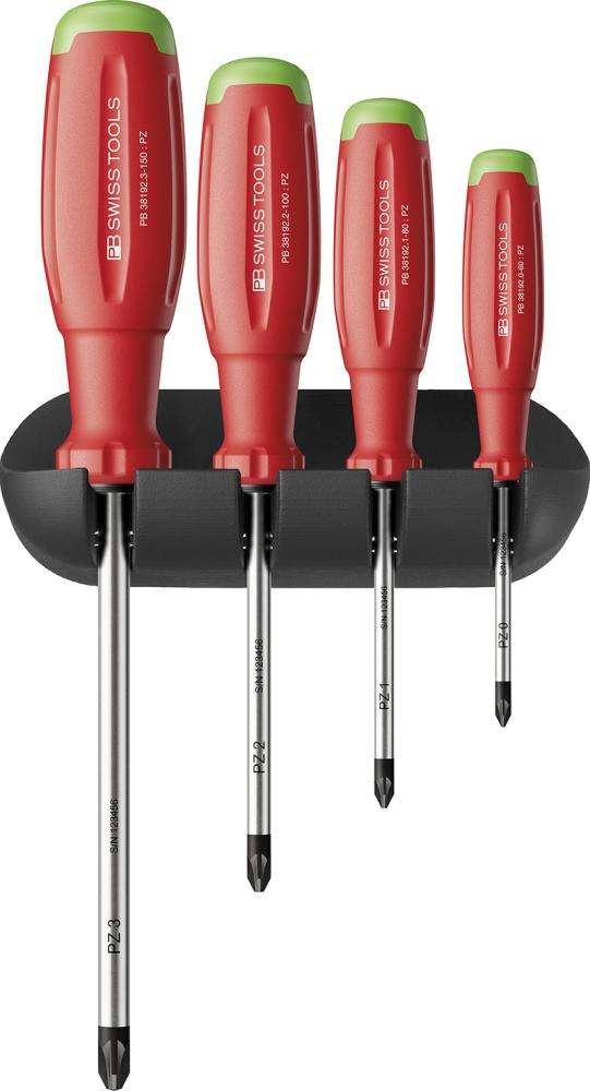 Zestaw wkrętaków 4-częściowy PZ w uchwycieściennym SwissGrip EVO PBSwiss