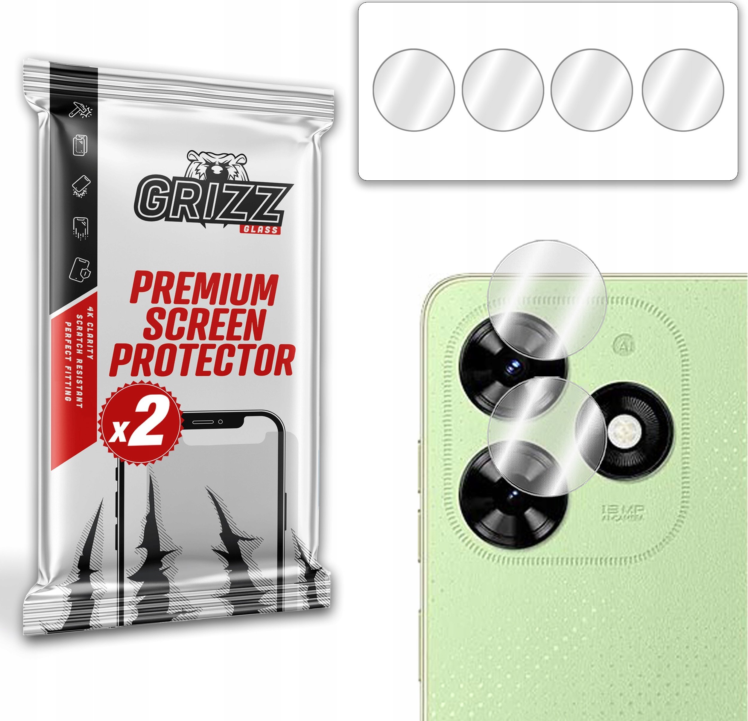 GrizzGlass Szkło na aparat GrizzGlass HybridGlass Camera do Tecno Spark Go 2024