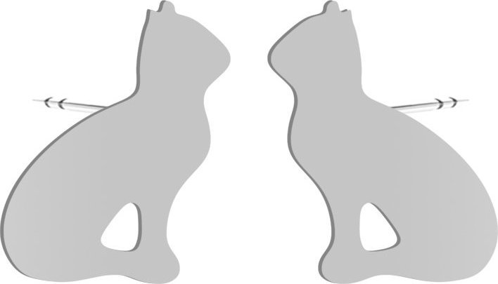 Radziszewska Jewellery Kolczyki Srebrne Kot