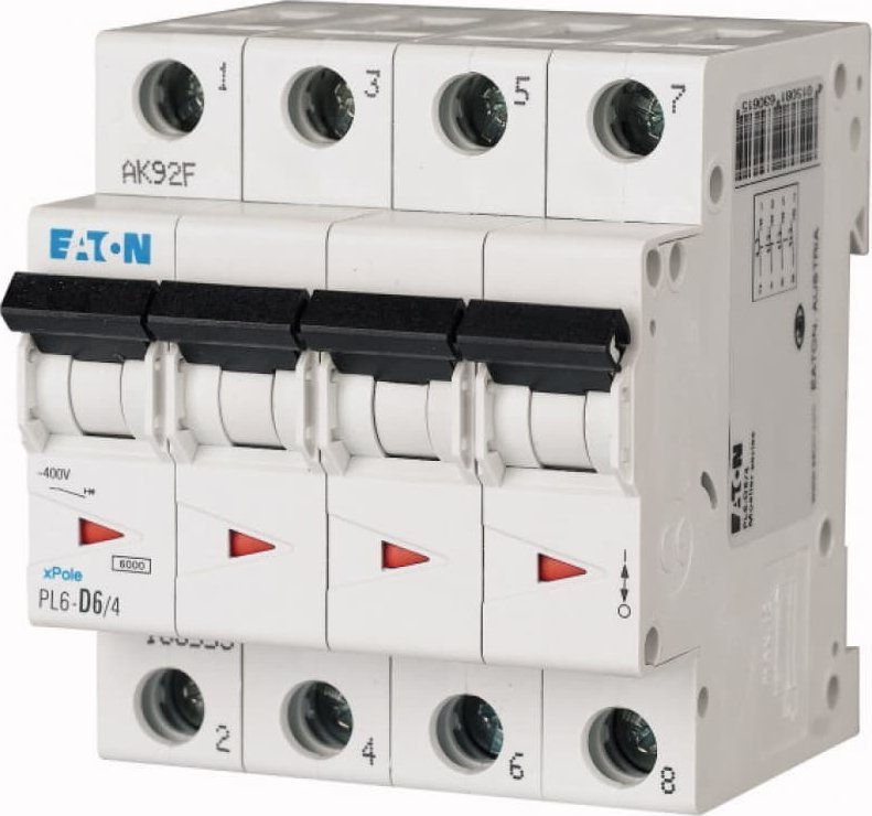 Eaton Wyłącznik nadprądowy 4P C 6A 6kA AC PL6-C6/4 166531