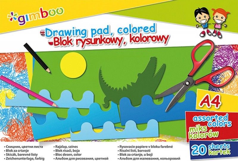 Gimboo Blok rysunkowy A4 20k mix kolorów