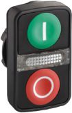Schneider Electric Napęd przycisku podwójny zielony/czerwony O-I z podświetleniem z samopowrotem (ZB5AW7A3741)