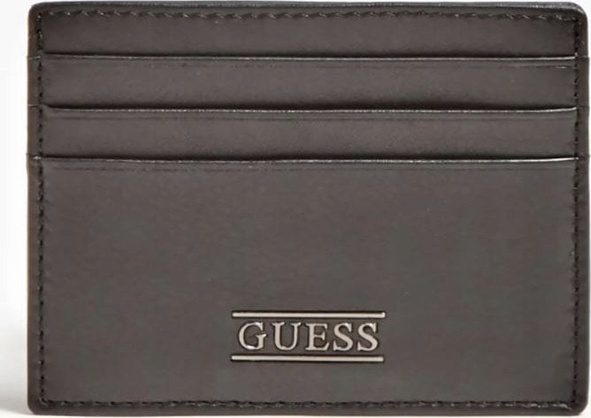 Guess, New Boston, Leather Card Holder, Black, For Men For Men