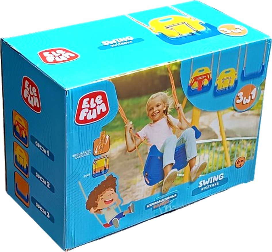 Huśtawka Elefun Plastikowa huśtawka ogrodowa 3w1 do 30kg