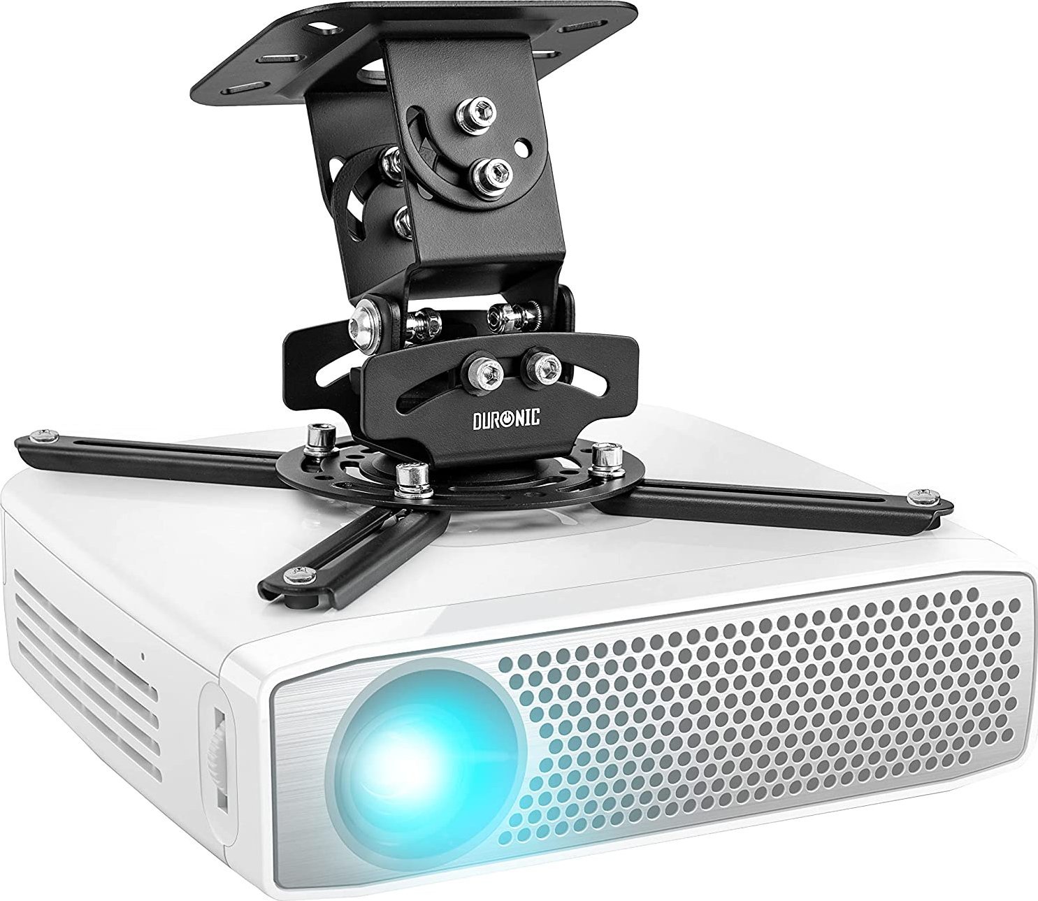 Uchwyt do projektorów Duronic Duronic PB03XB Uchwyt projektora sufitowy ścienny | wieszak | ramię do projektora rzutnika | waga do 13,6kg | czarny | i