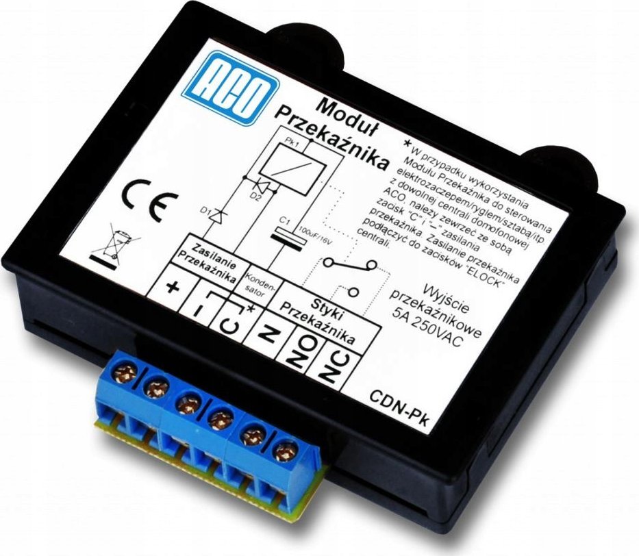 ACO ACO CDN-PK Uniwersalny modu przekaźnika, podłączenie zwory.