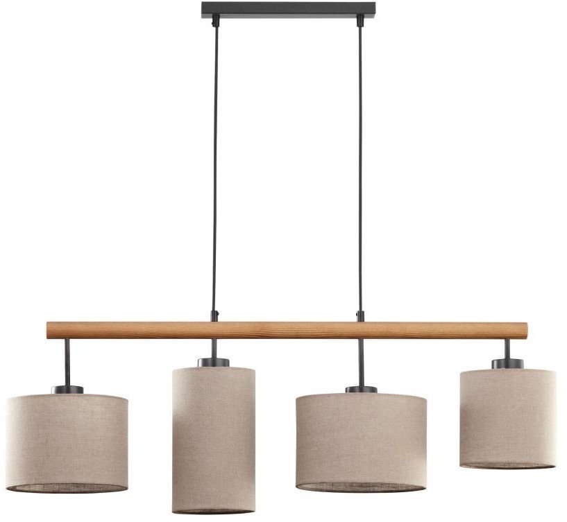 Tk Lighting Deva 6108 lampa wisząca zwis 4x15W E27 beżowa/drewniana