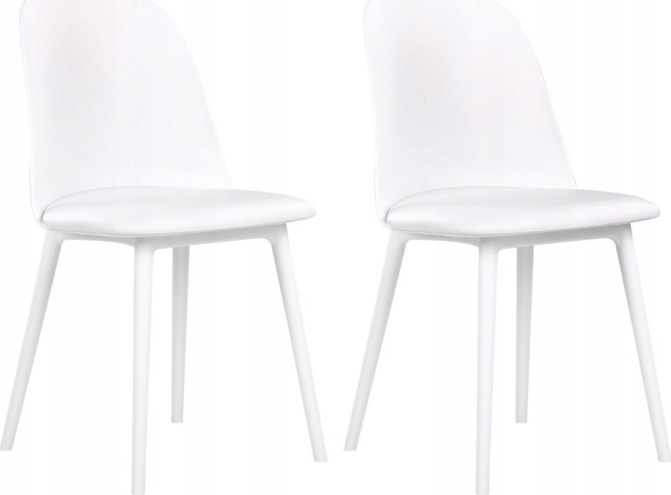 Beliani Zestaw 2 krzeseł do jadalni biały FOMBY