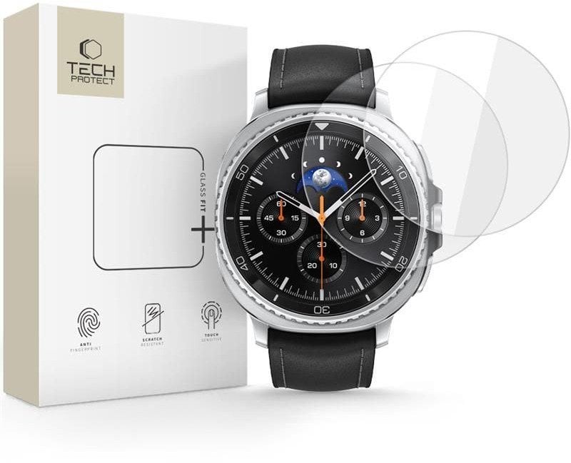 SZKŁO HARTOWANE TECH-PROTECT GLASS FIT+ 2-PACK SAMSUNG GALAXY WATCH 8 CLASSIC (46 MM) CLEAR