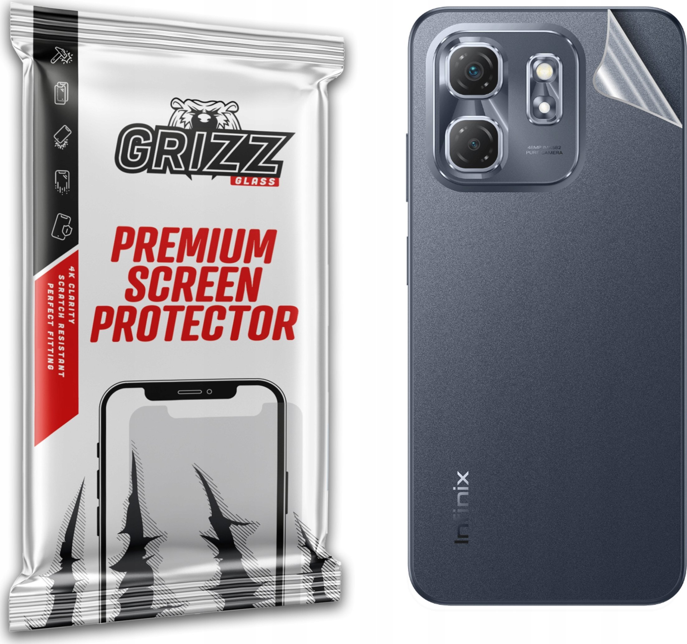 GrizzGlass Folia na tył GrizzGlass SatinSkin do Infinix Hot 50i