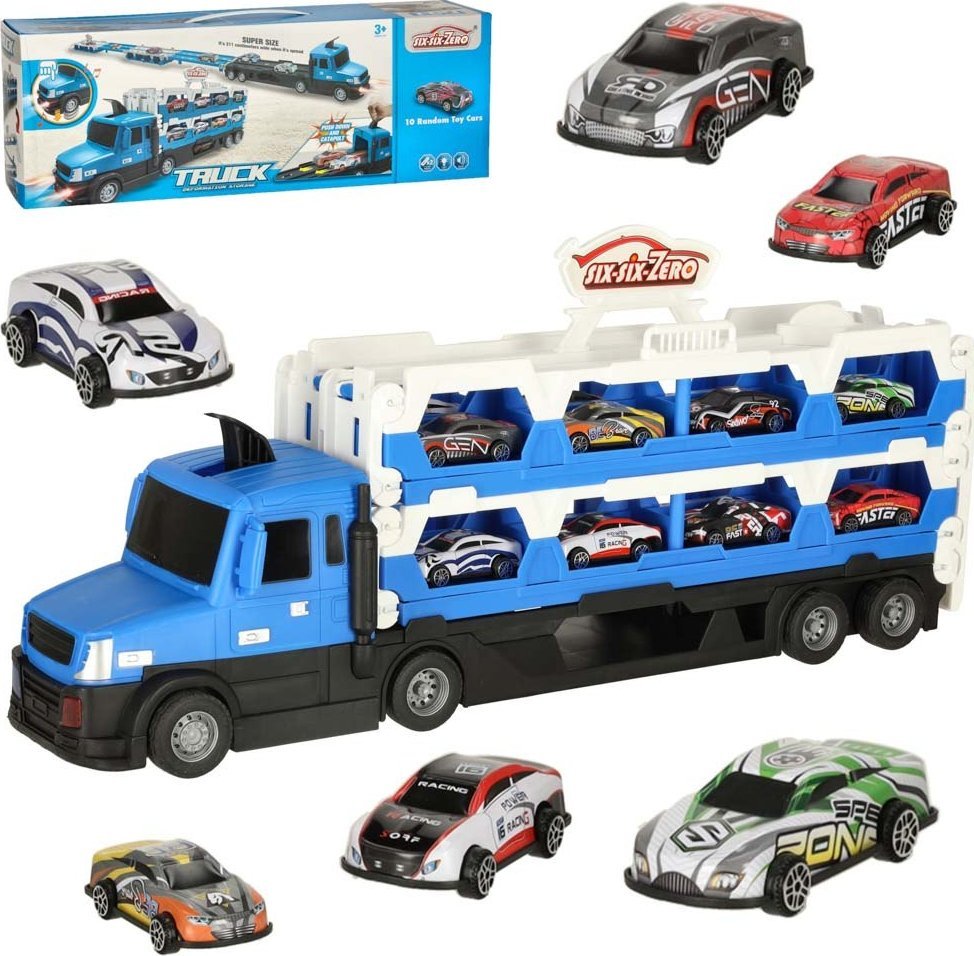 TIR Laweta samochód transporter pojazd składany XXL 10 aut niebieski Kik sp. z o.o. sp. k.