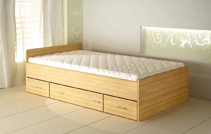 KOŁO MK FOAM Łóżko 80262 90 drewniane z trzema szufladami KOŁO MK FOAM