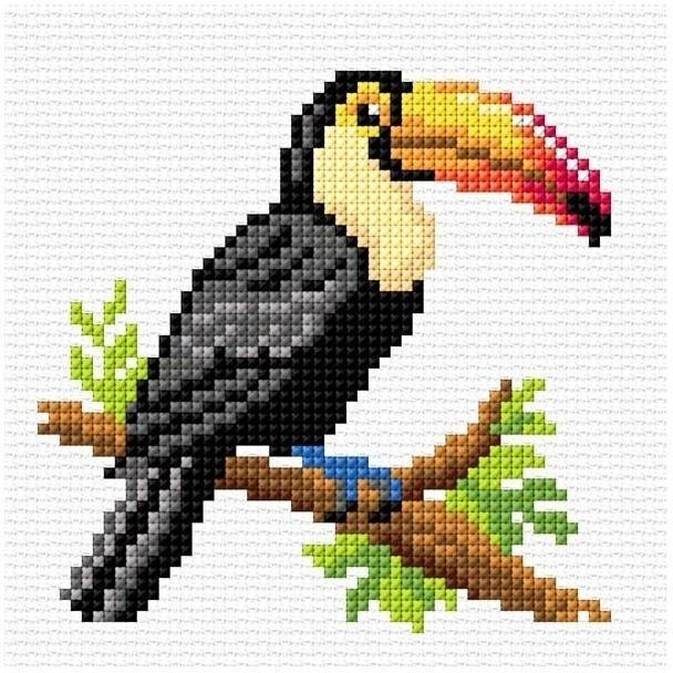 Haft krzyżykowy - Tukan