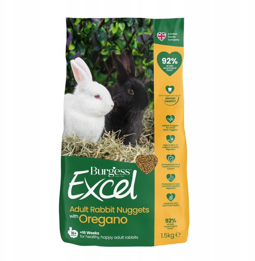 Burgess Excel Adult Rabbit med Oregano 1.5kg