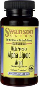 Swanson ALA 600mg (Alpha Lipoic Acid) 60 kapsułek