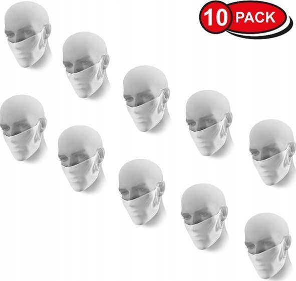 Maska ochronna wielorazowa Antywirusowa Dwuwarstwowa Biała 10 szt. - Maseczka uniwersalny