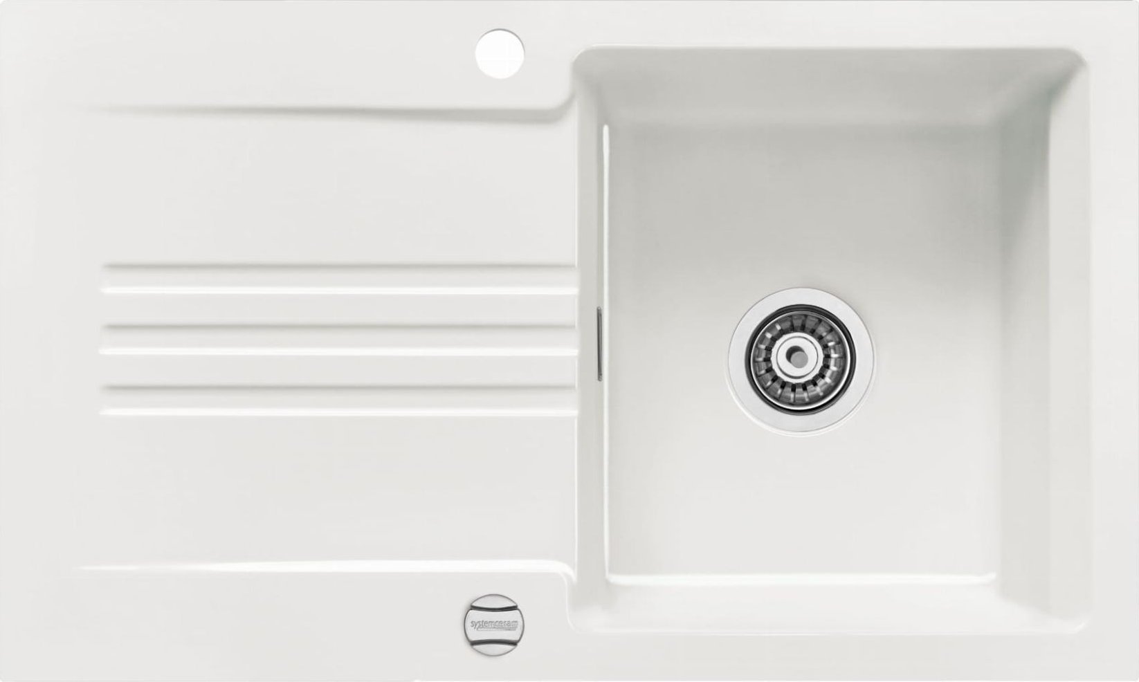 Zlewozmywak SYSTEMCERAM Systemceram Kara 85 Gronland, zlewozmywak ceramiczny, korek manualny