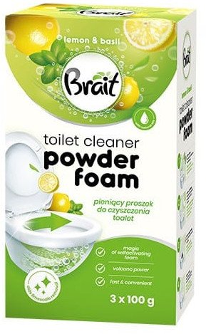 BRAIT Wulkan Pieniący proszek do czyszczenia toalet Lemon & Basil 3 x 100 g