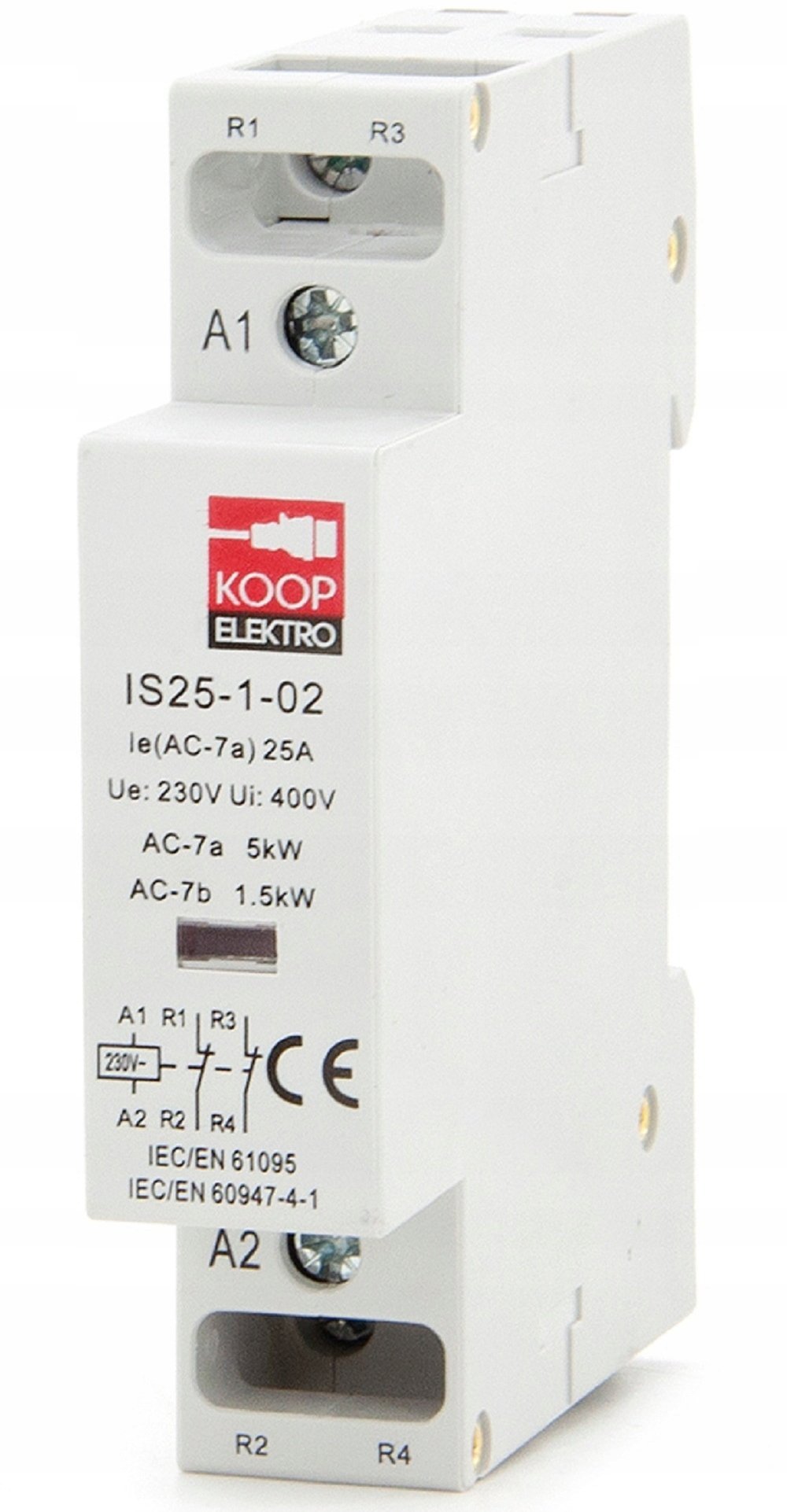 Stycznik modułowy 25-02 25A 2NC 230V 1P 1-FAZ IS25-1-02