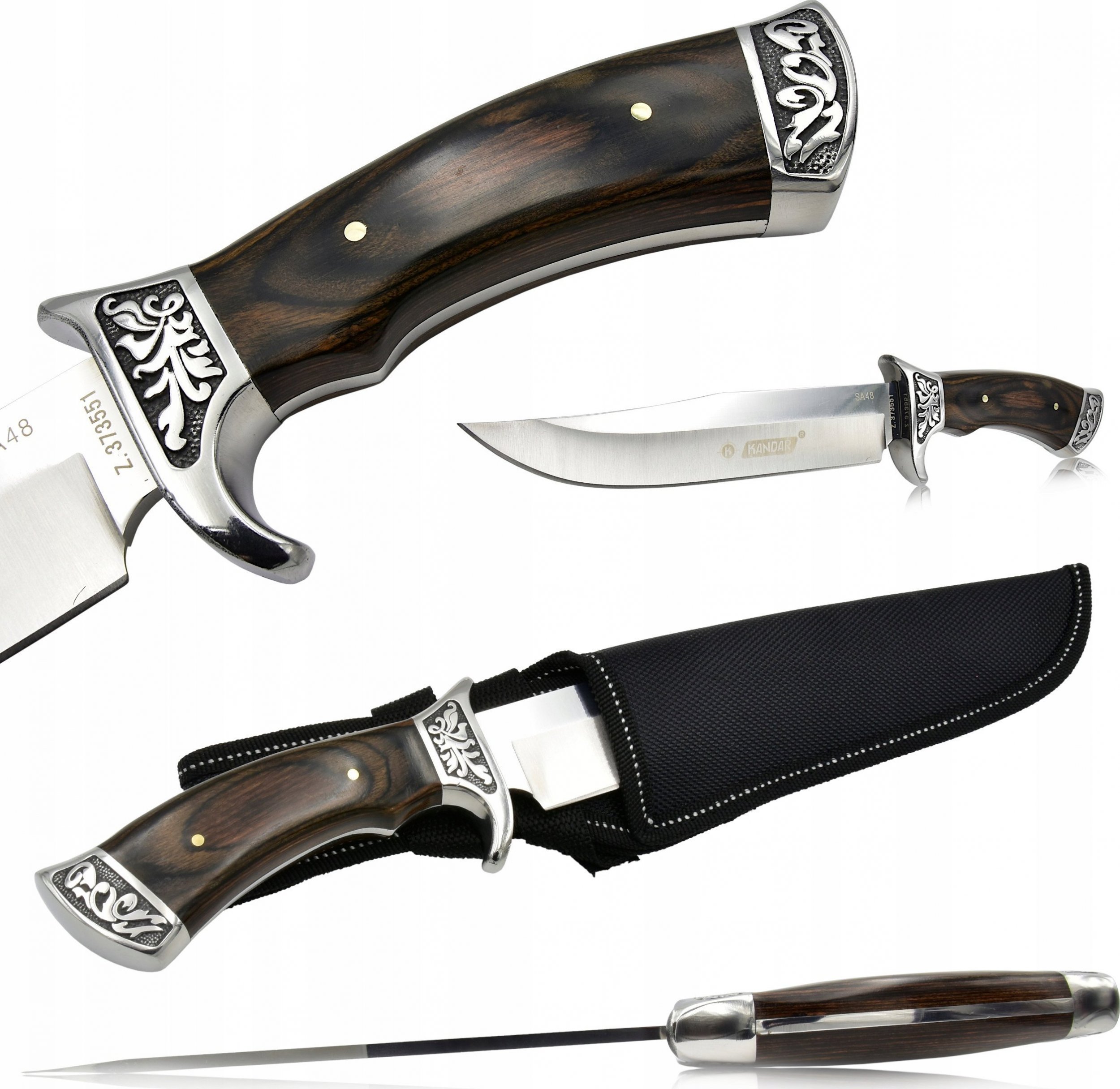 Kandar KANDAR Nóż Myśliwski Survivalowy Taktyczny Pochwa