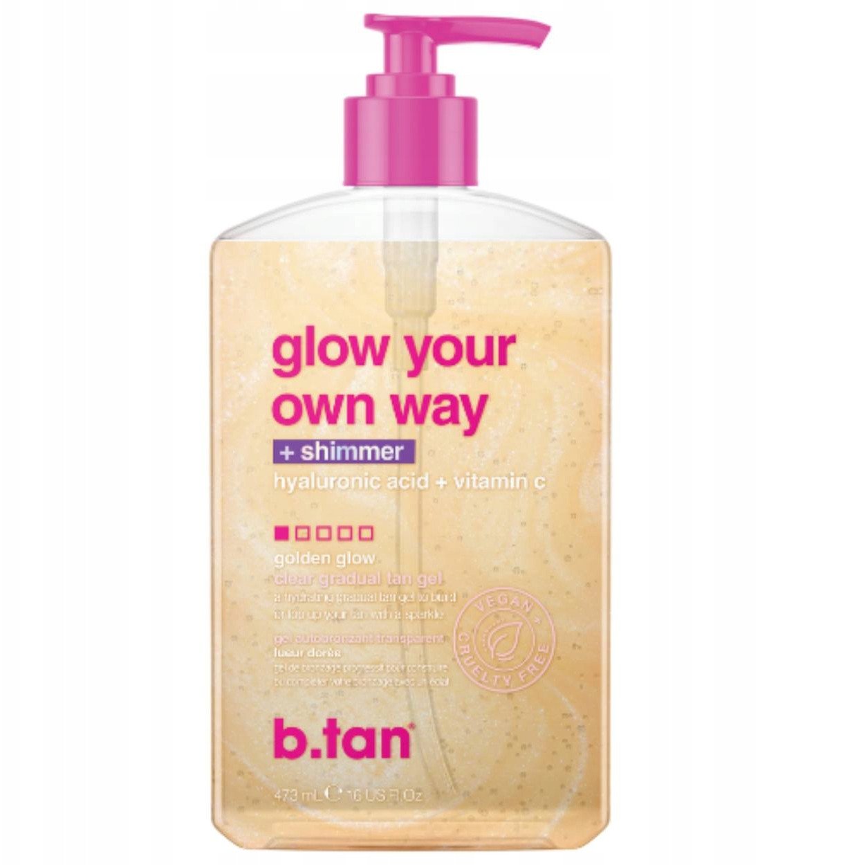 b.tan Żel Samoopalający z Połyskiem DO OPALANIA GLOW YOUR OWN WAY Shimmer 473 ml