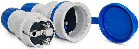 KEL Zestaw EXTREM wtyczka + gniazdo 16A 2P+Z 250V IP54 szary/niebieski (ZWG-54)