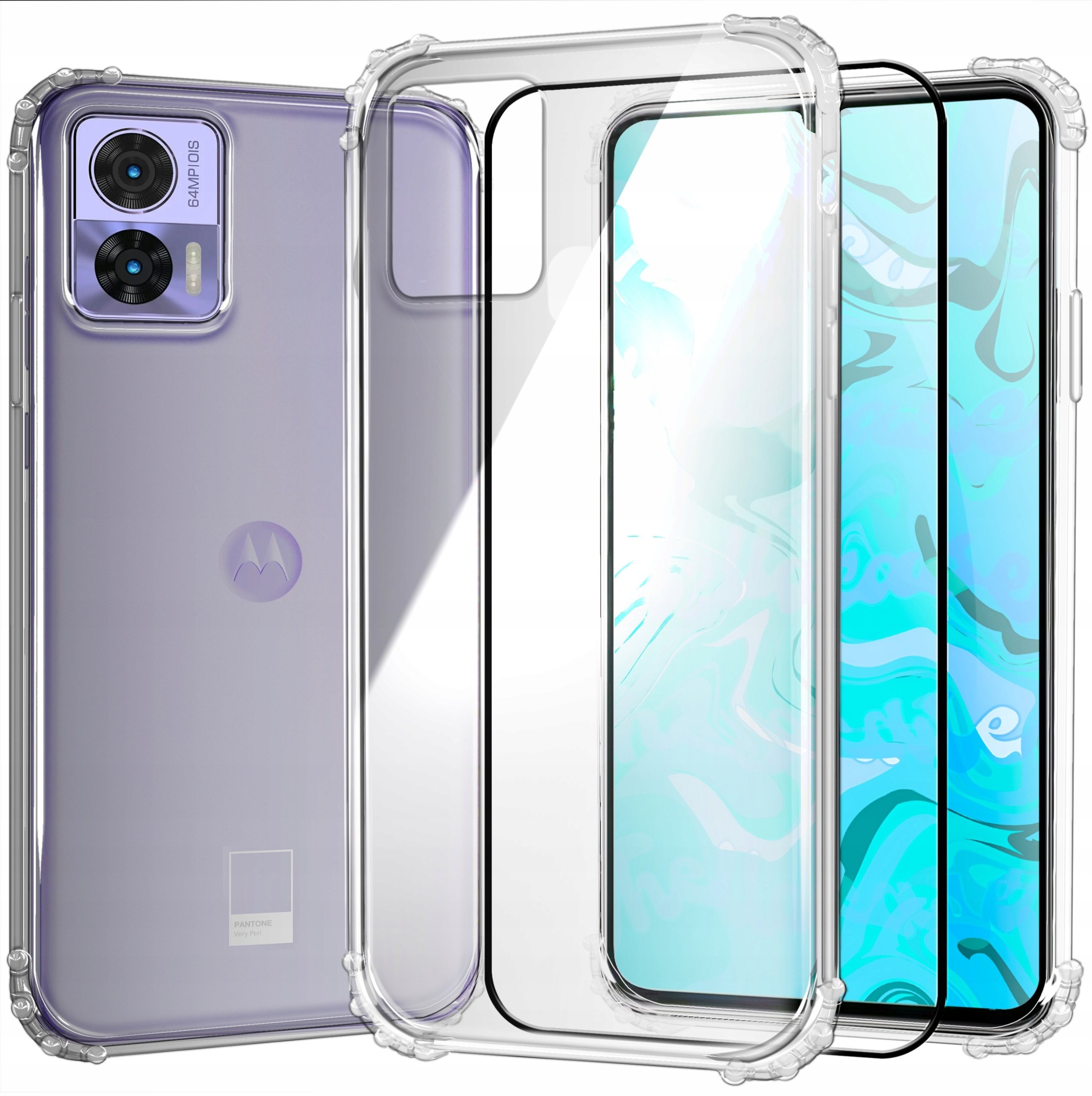 Etui Pancerne do Motorola Edge 30 Neo / 30 Lite (Bezbarwne, Plecki) Szkło